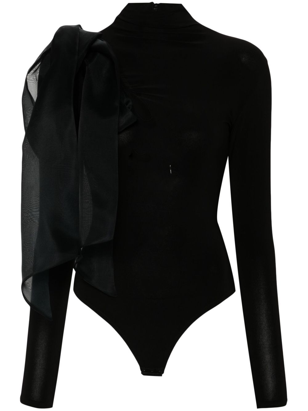 Atu Body Couture 垂坠细节连体衣 - 黑色