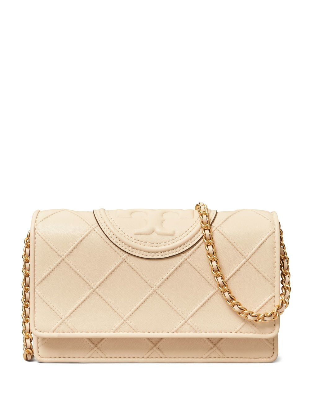 Tory Burch Fleming Soft 搭链钱包 - 中性色