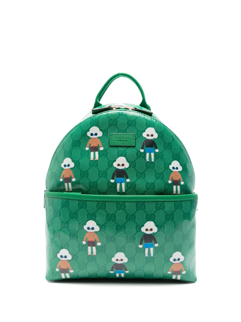 Gucci Kids 小狗印花双肩包 - 绿色