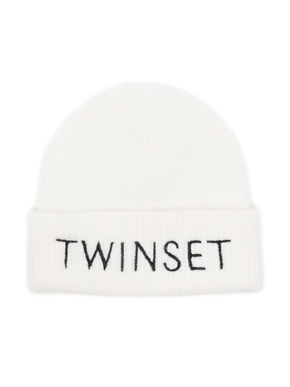 TWINSET Kids logo刺绣套头帽 - 白色