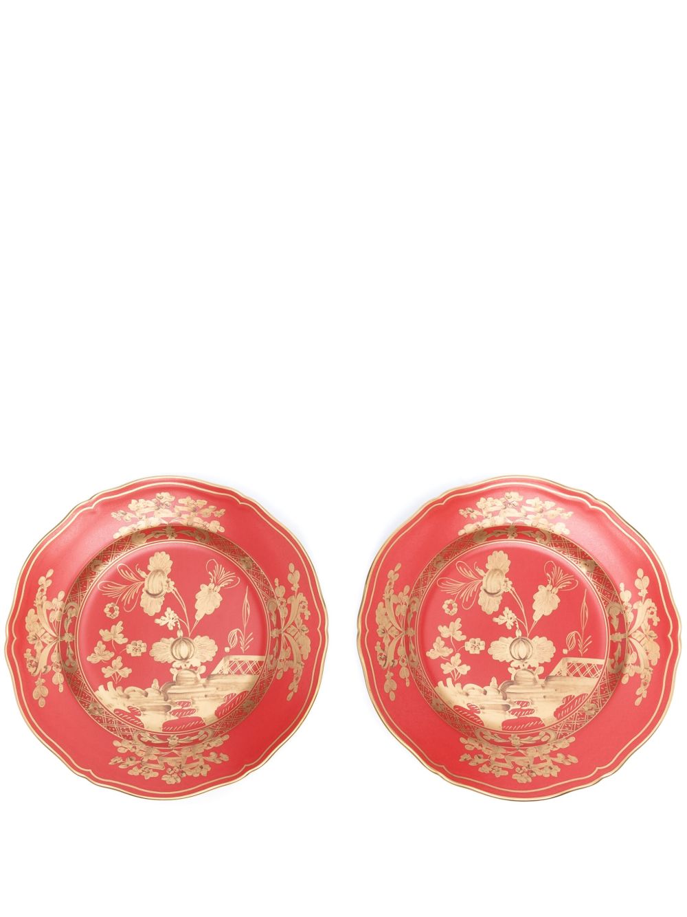 GINORI 1735 Rubrum 陶瓷餐盘（两件装） - 红色