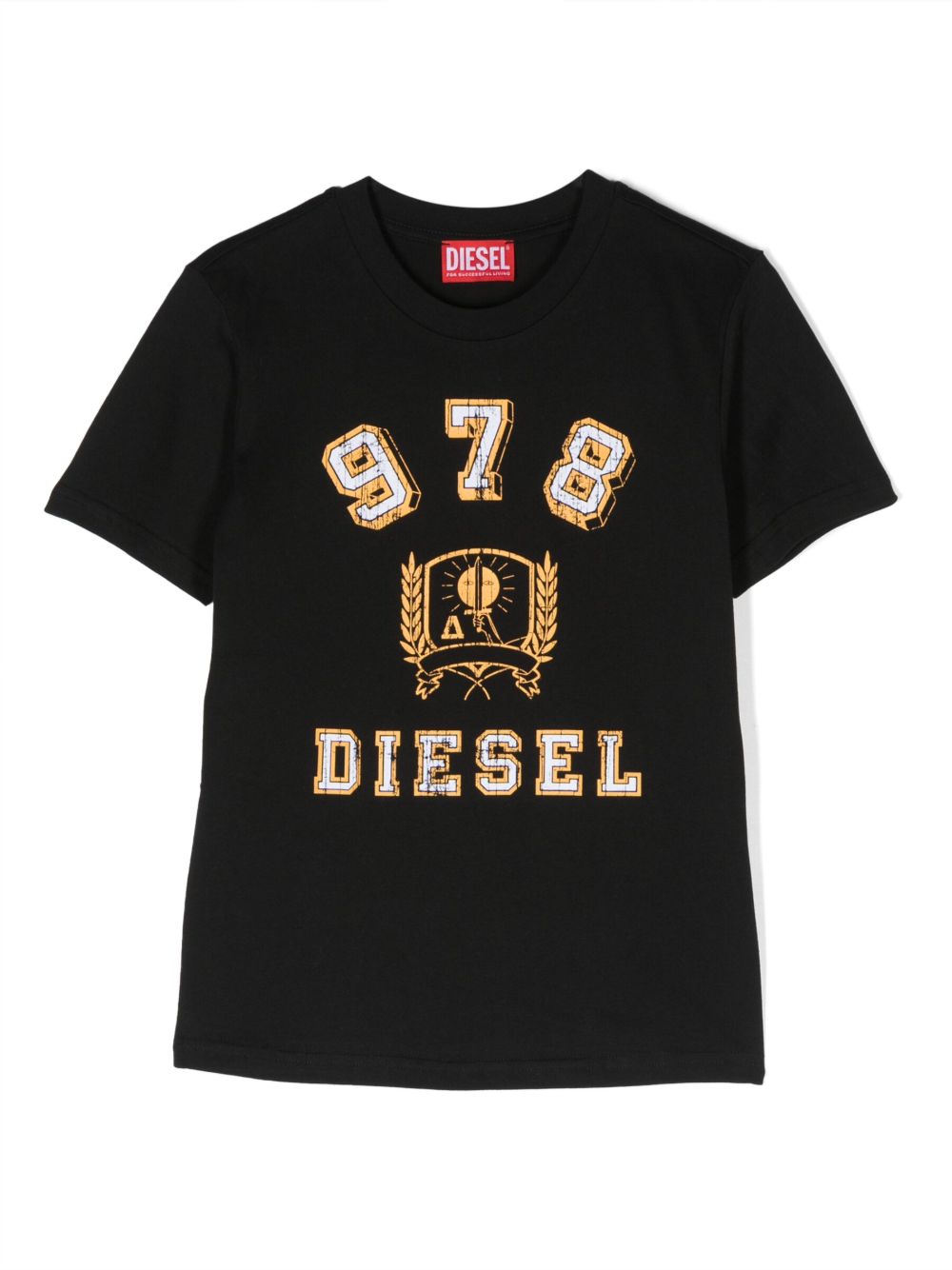 Diesel Kids 978 logo印花T恤 - 黑色