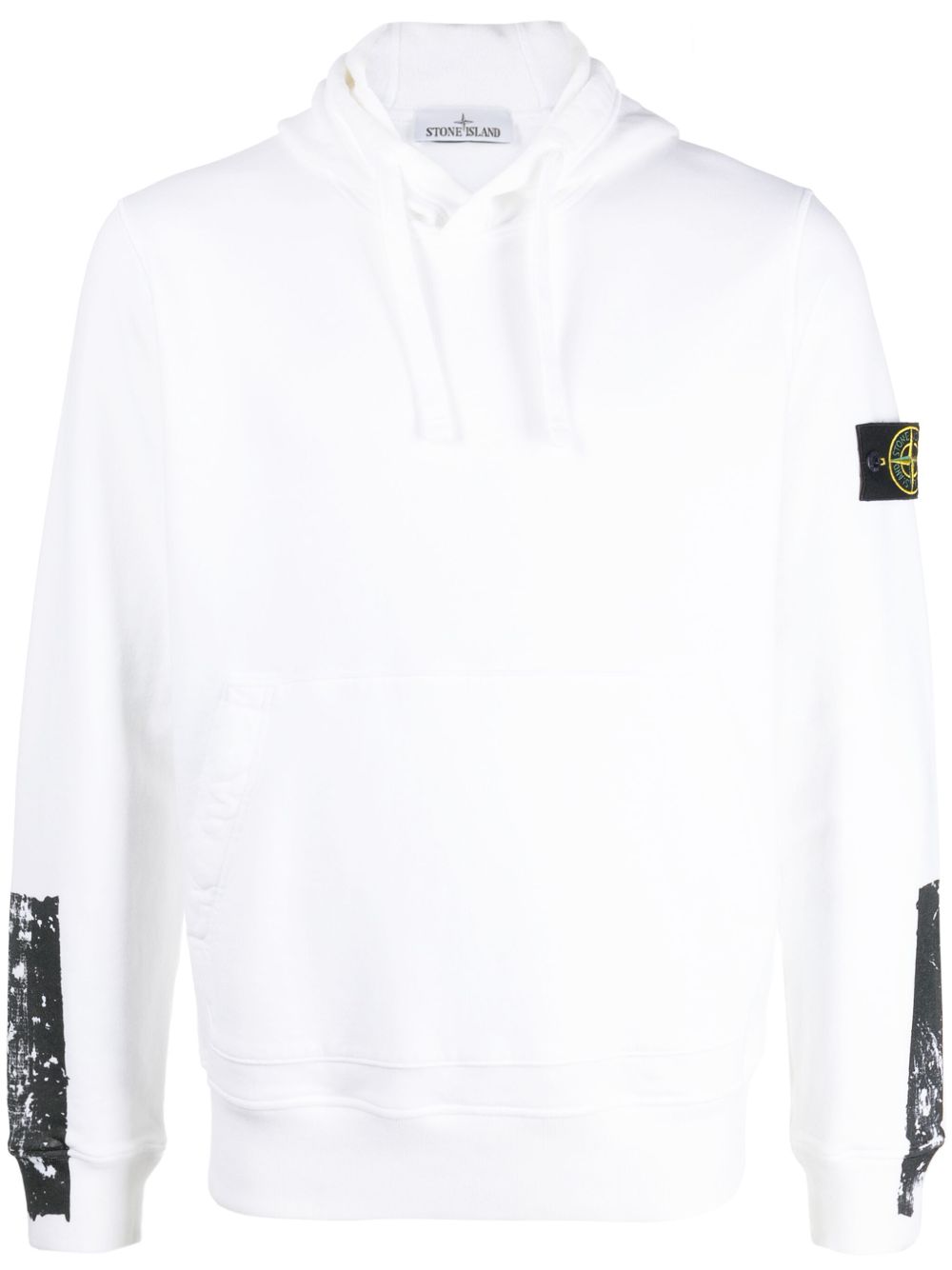 Stone Island 罗盘图案棉连帽衫 - 白色