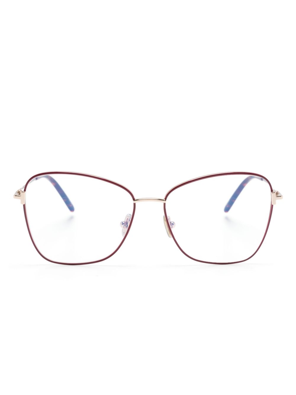 TOM FORD Eyewear 超大镜框金属眼镜 - 紫色