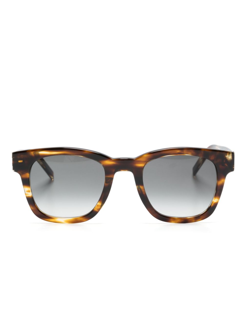 Saint Laurent Eyewear Wayfarer 镜框玳瑁纹效果太阳眼镜 - 褐色