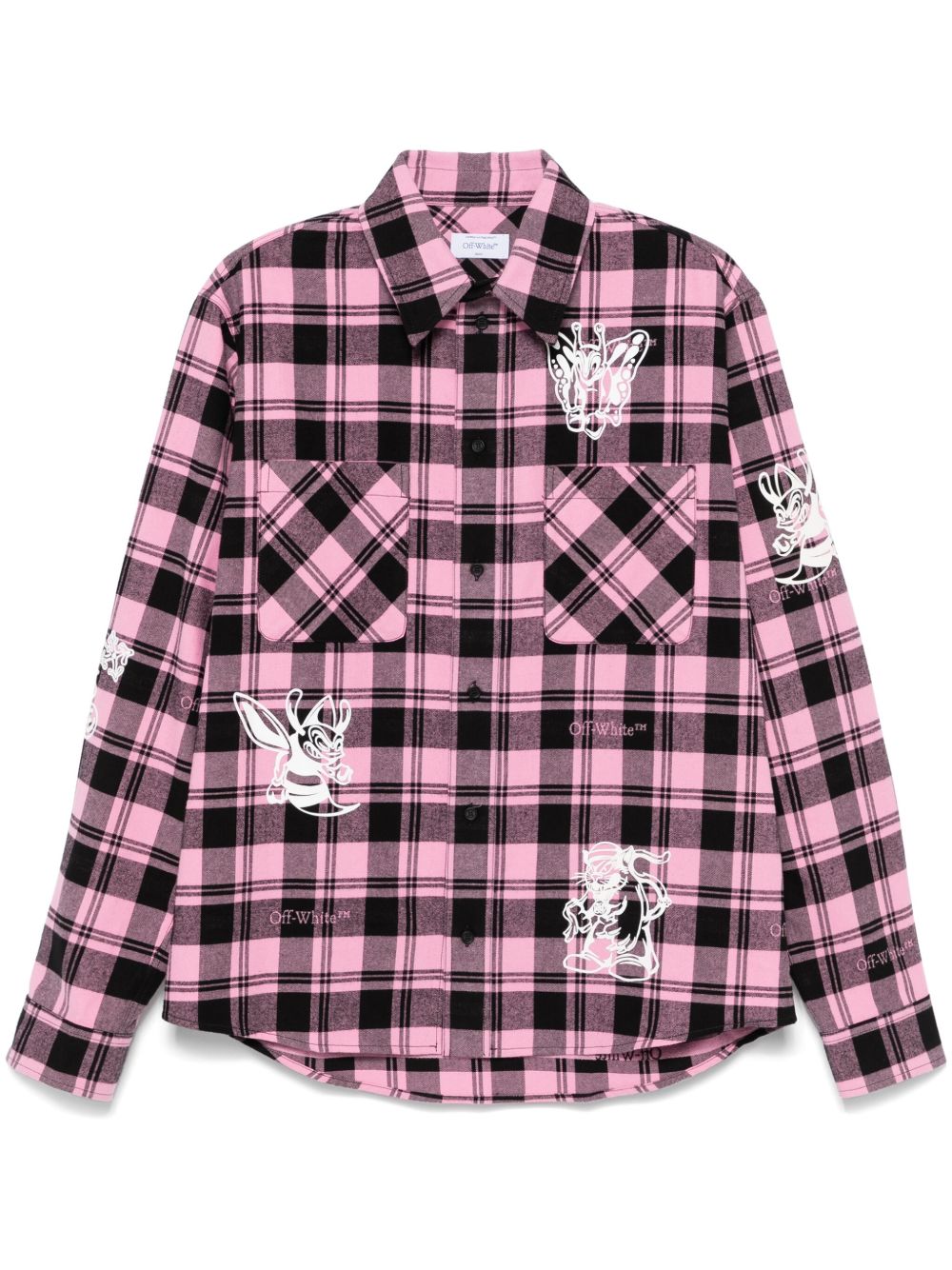 Off-White Character Check 法兰绒衬衫 - 粉色