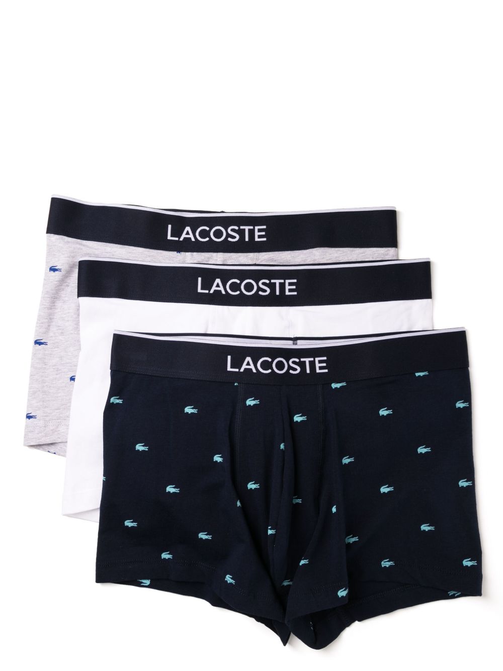 Lacoste logo印花四角裤（三件装） - 彩色