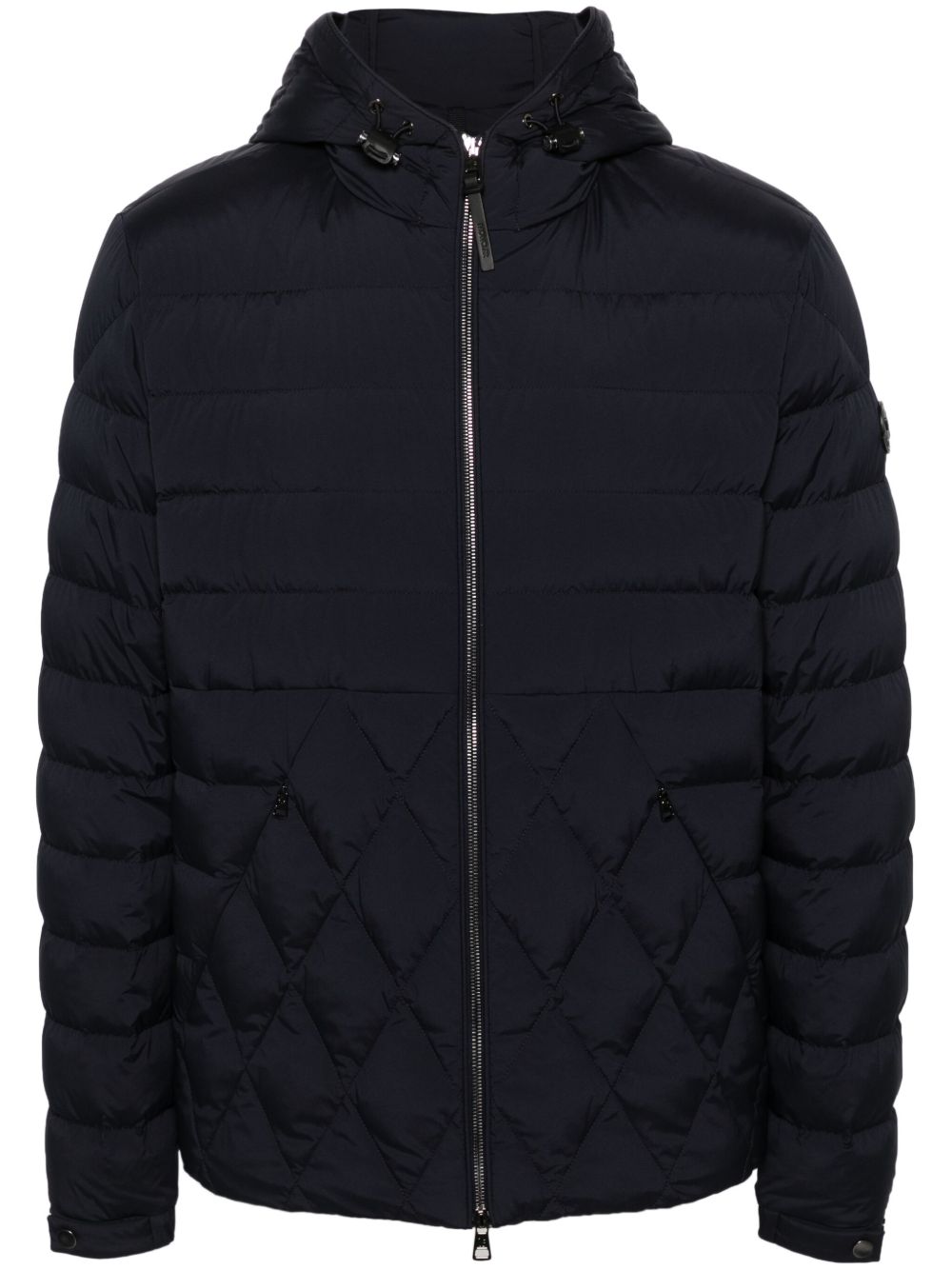 Moncler 连帽蓬松夹克 - 蓝色