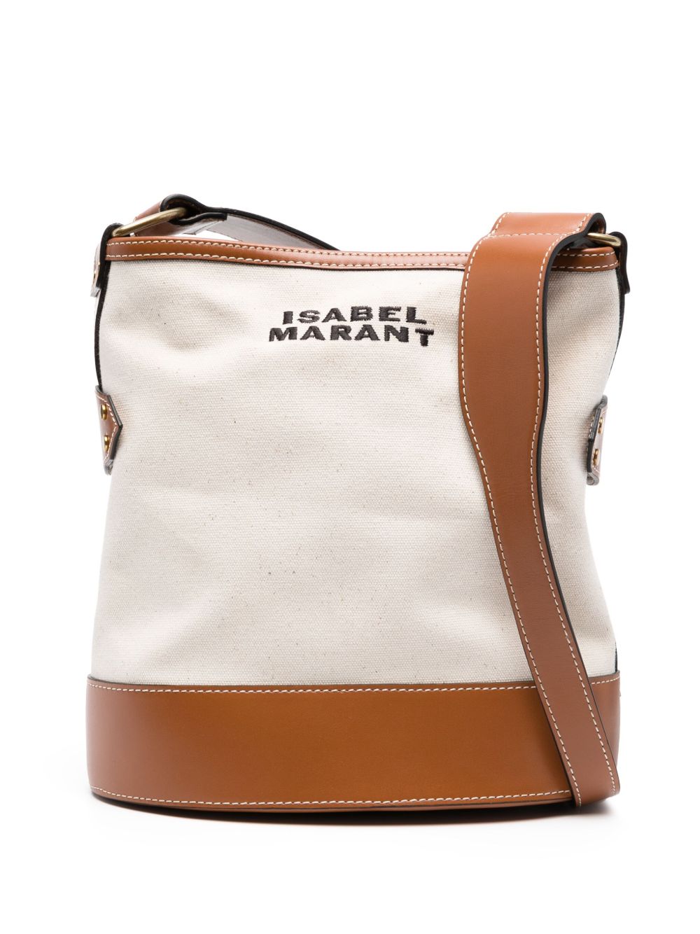 ISABEL MARANT Samara logo刺绣单肩包 - 褐色