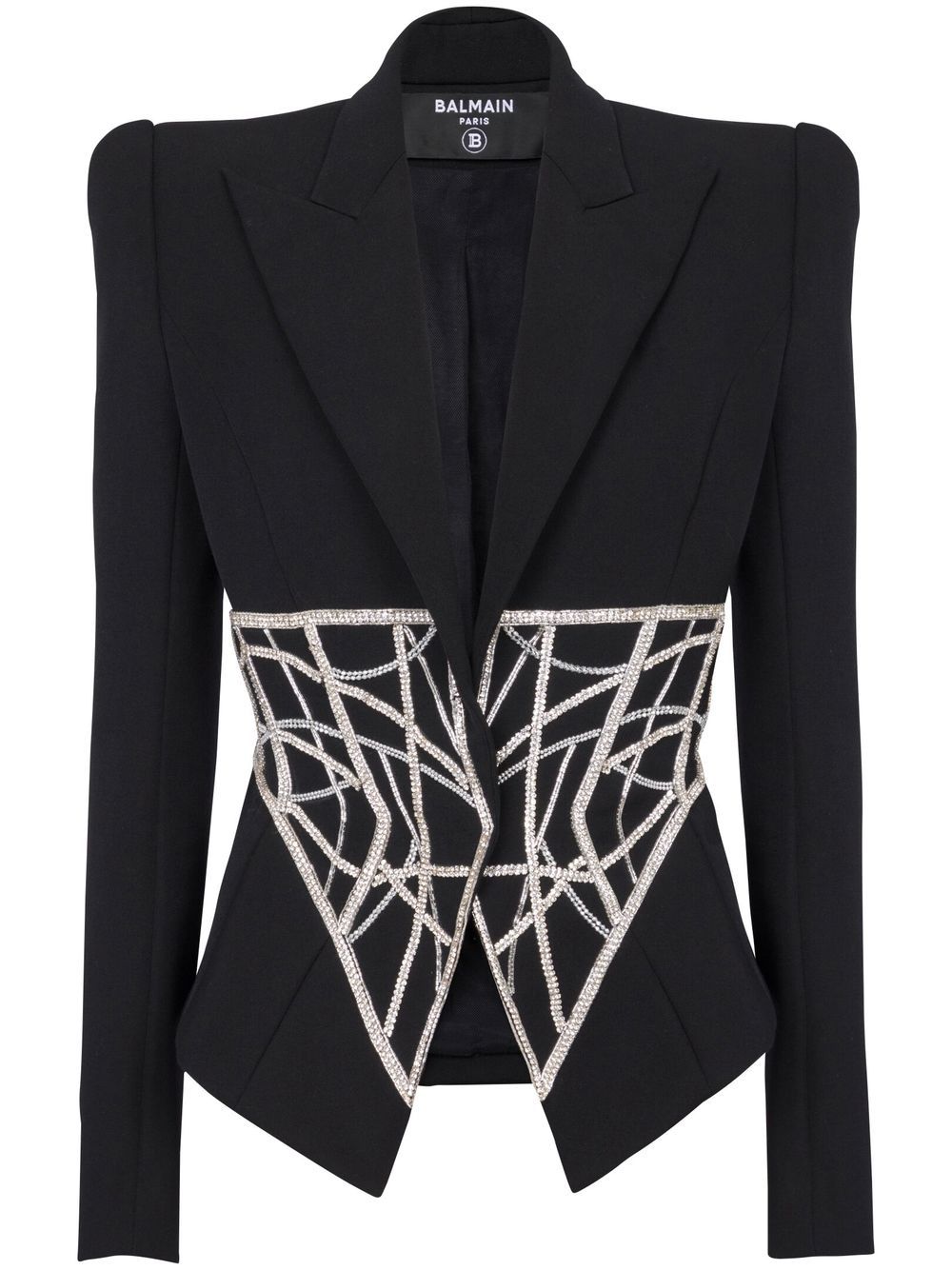 Balmain 羊毛双排扣西装夹克 - 黑色