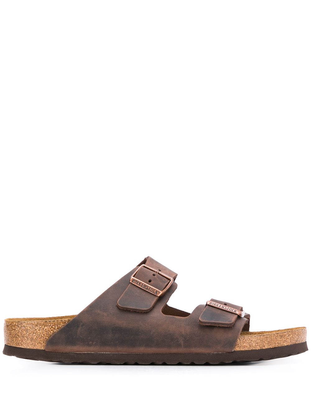 Birkenstock Arizona 油亮感皮质凉鞋 - 褐色