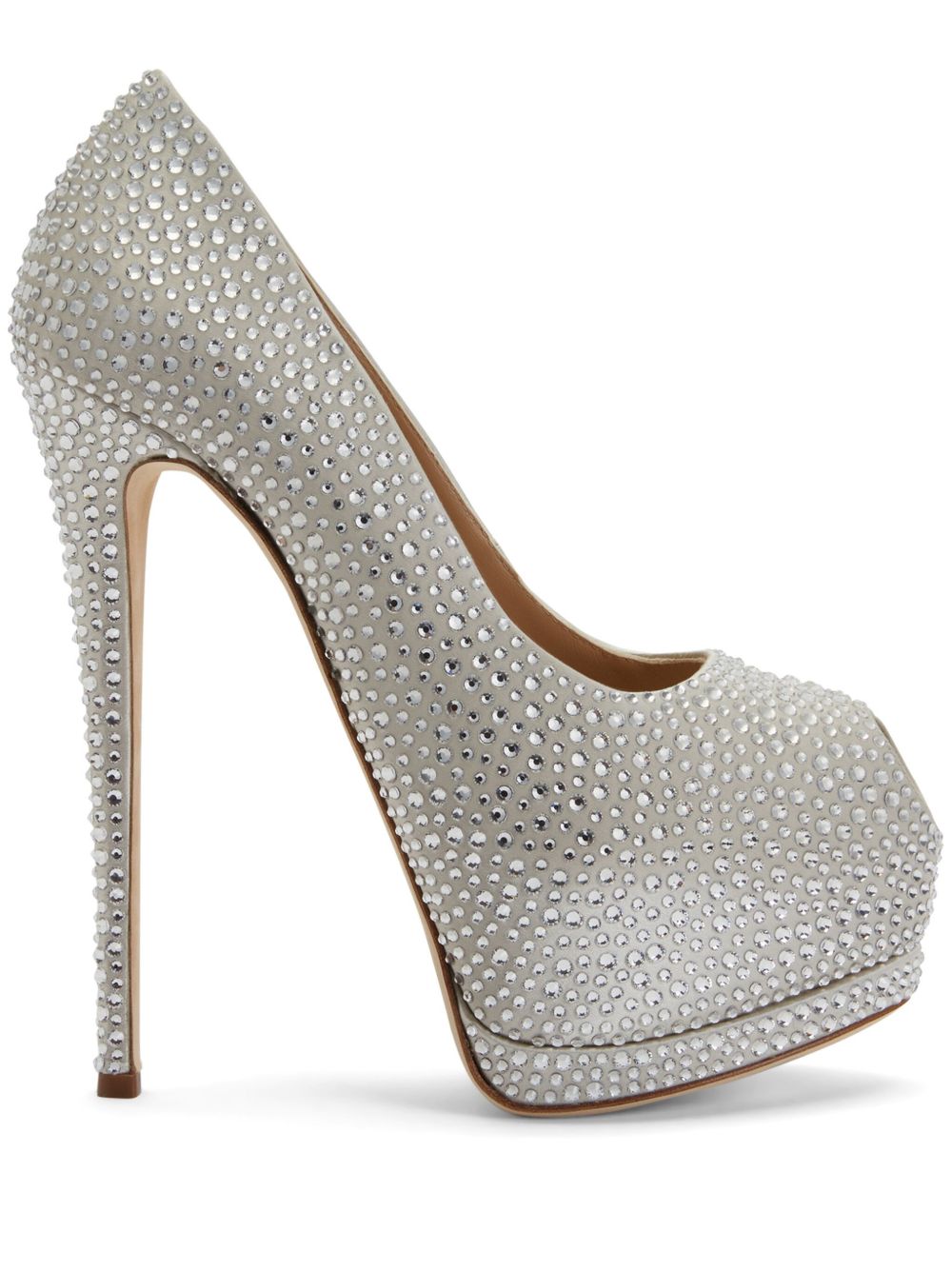 Giuseppe Zanotti Sharon 水钻缀饰高跟鞋 - 灰色