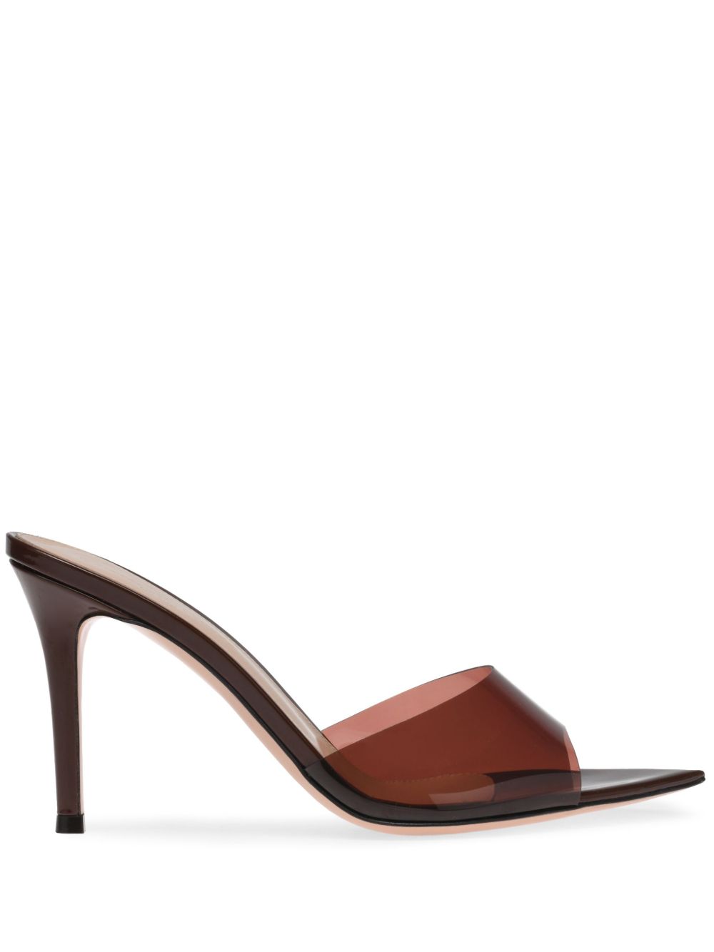 Gianvito Rossi Elle 尖头高跟穆勒鞋 - 褐色