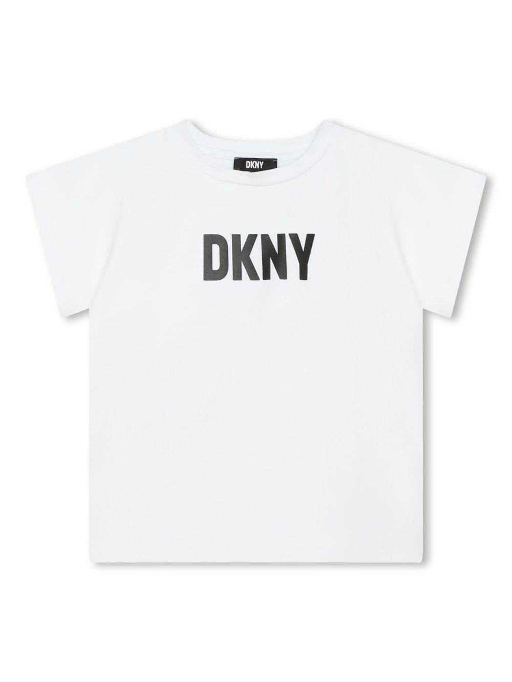 Dkny Kids logo印花平纹针织T恤 - 白色