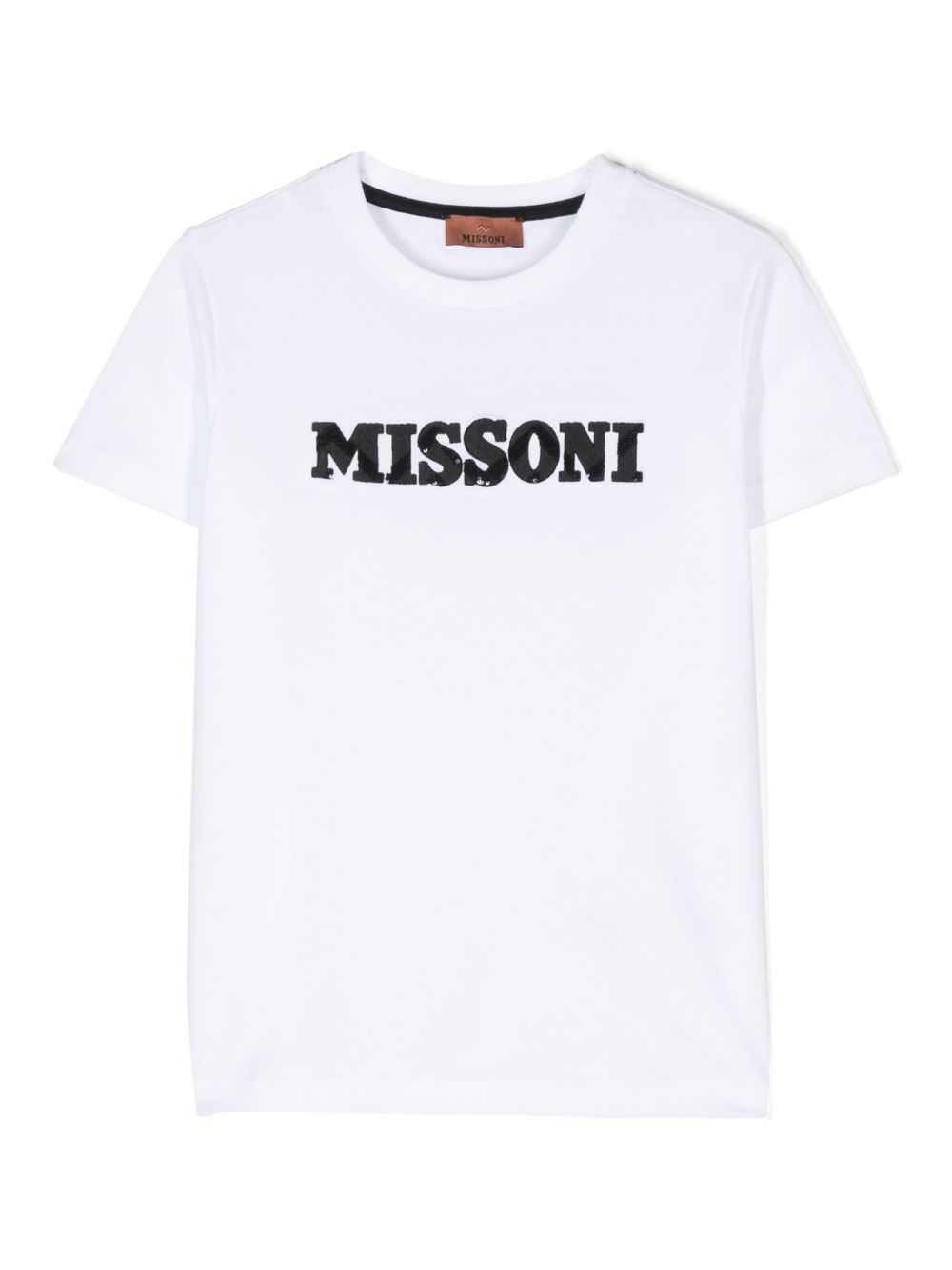 Missoni Kids 亮片logo T恤 - 白色