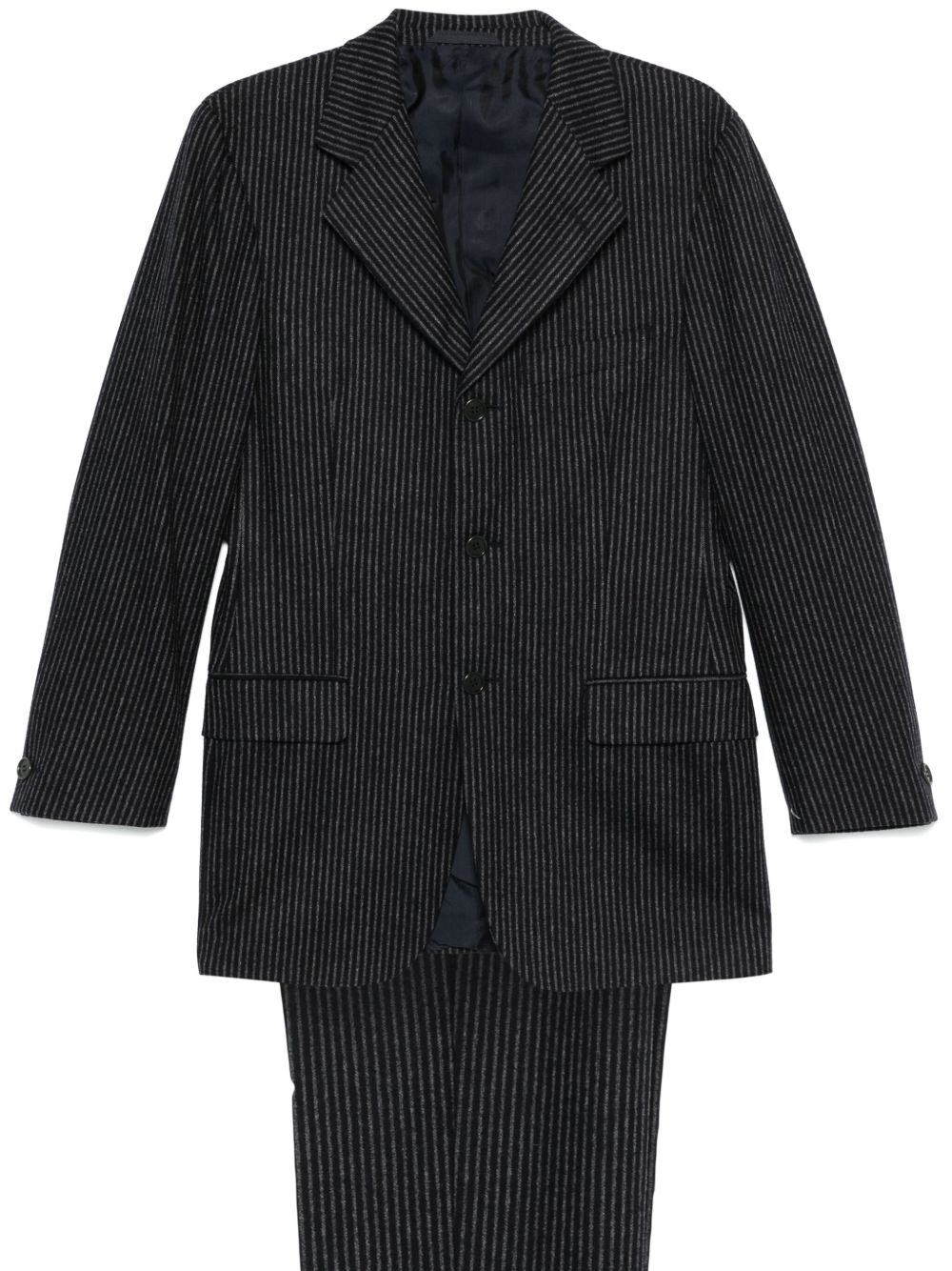 Romeo Gigli Pre-Owned 条纹西装套装（1990年代典藏款） - 蓝色