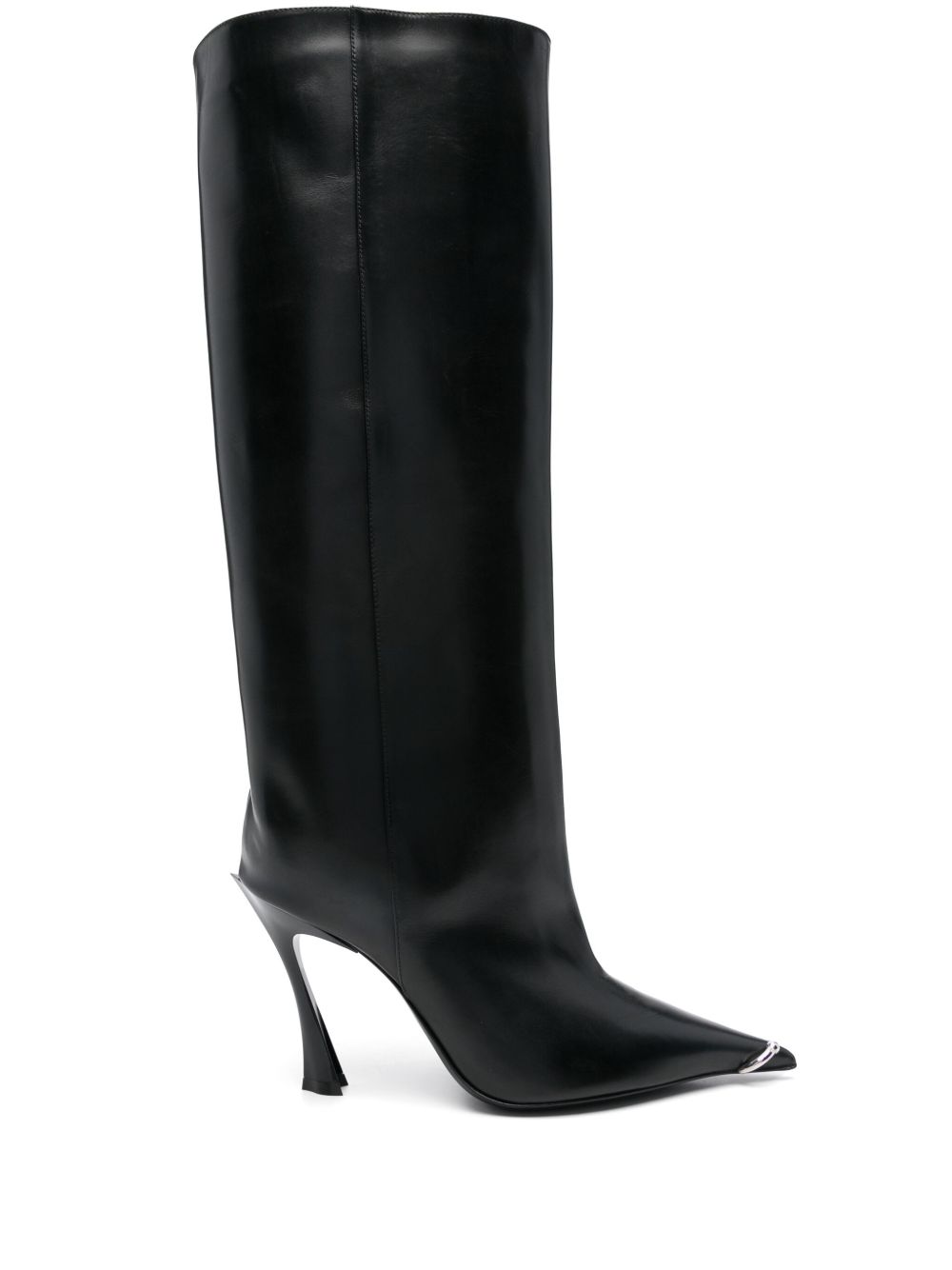 Mugler Piercing Fang 高跟靴（10.5厘米） - 黑色