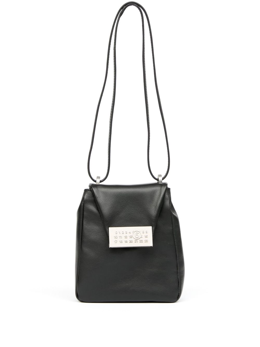 MM6 Maison Margiela Numeric 小号皮质单肩包 - 黑色