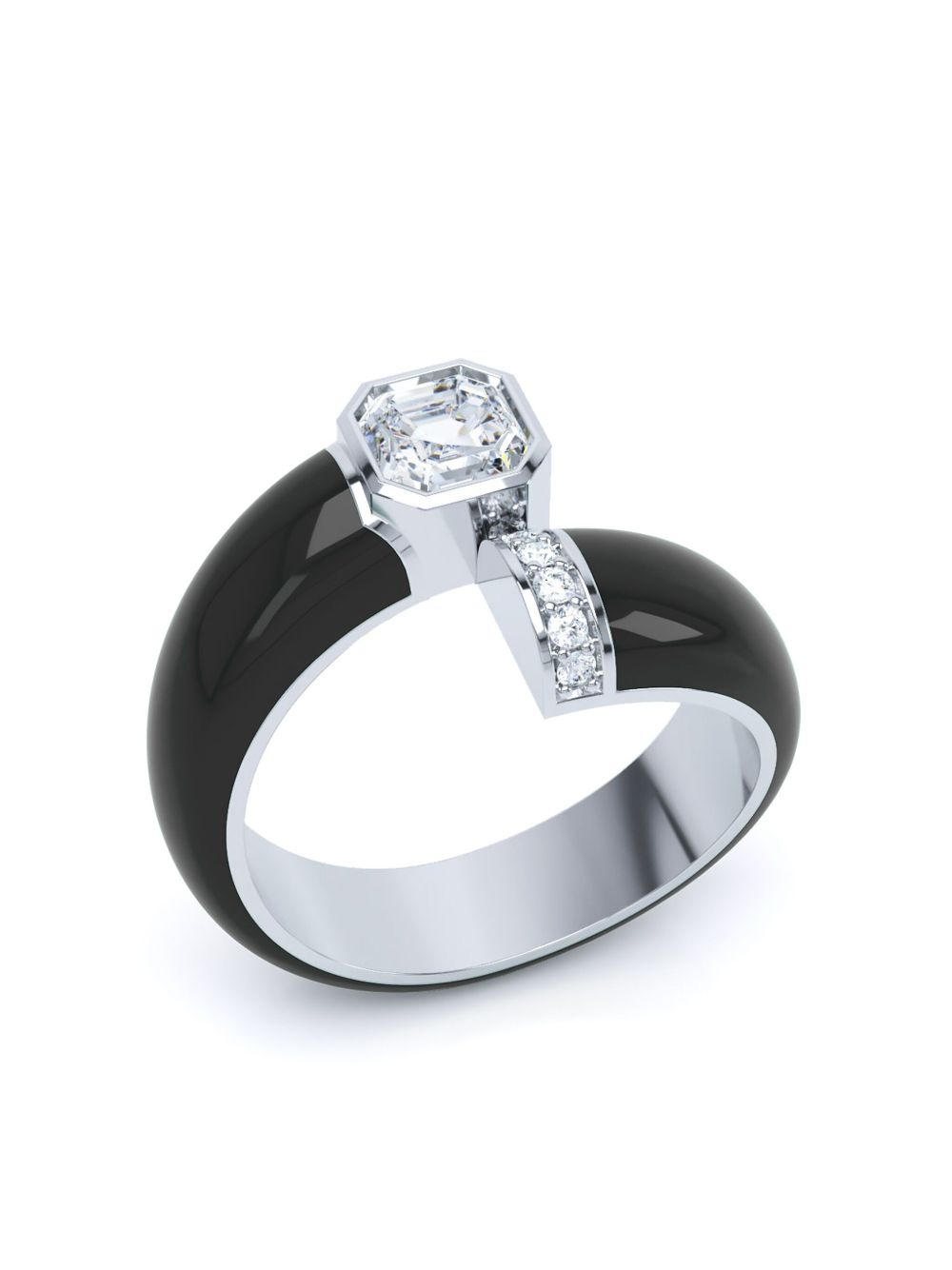 LOEV 18K recycled white gold Toi et Moi diamond ring - 银色