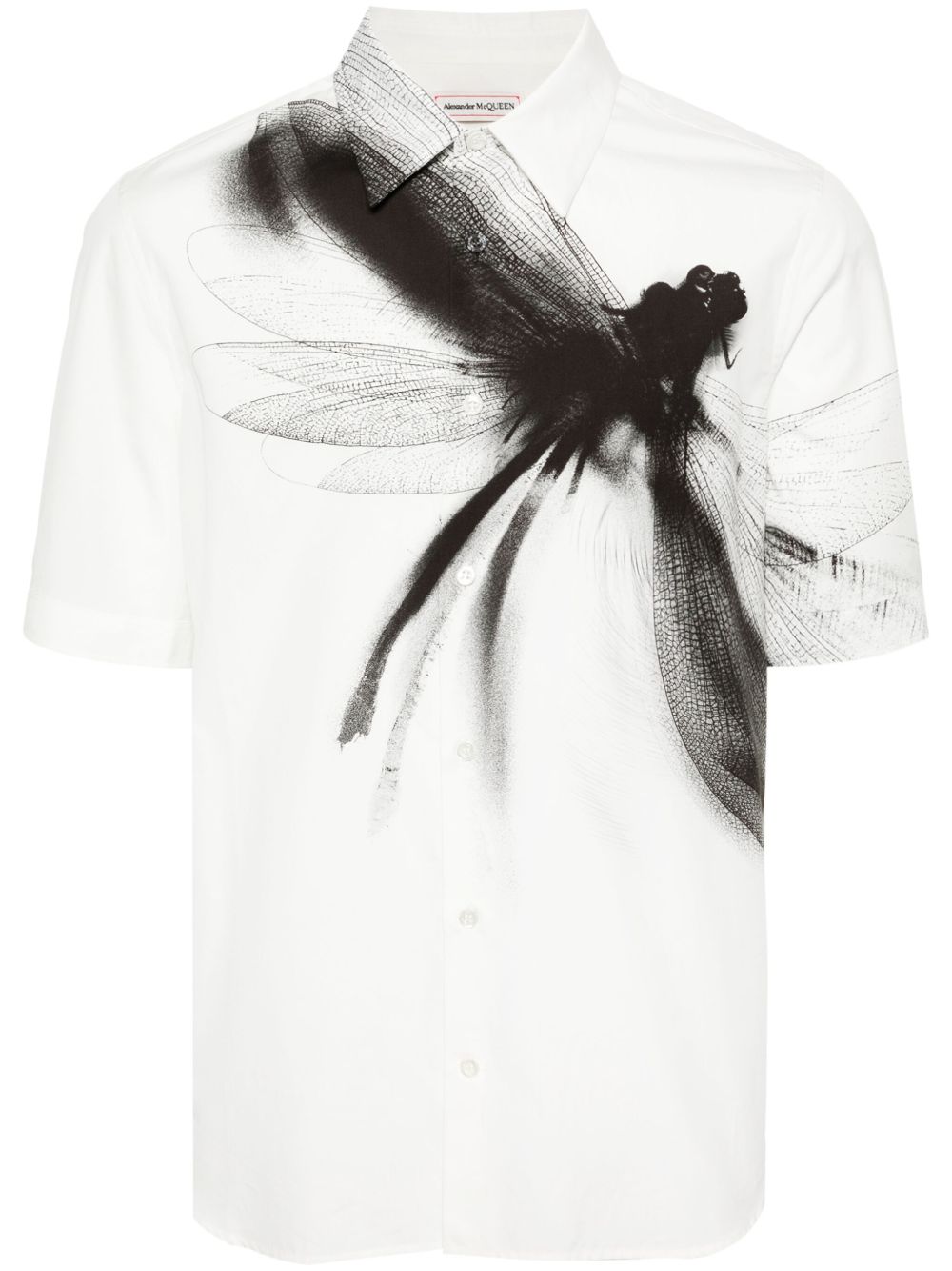Alexander McQueen Dragonfly 印花棉衬衫 - 白色