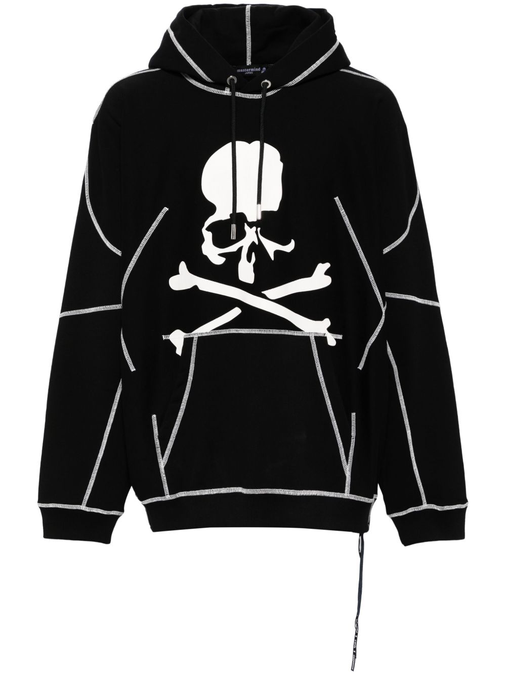 Mastermind Japan 锁缝针脚细节连帽衫 - 黑色