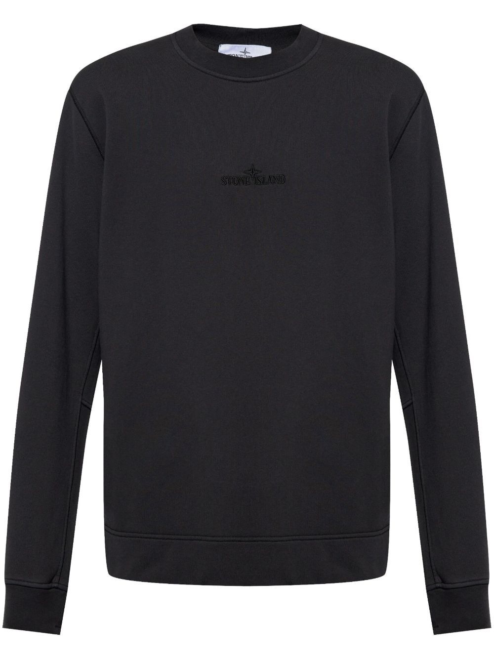 Stone Island logo刺绣卫衣 - 黑色