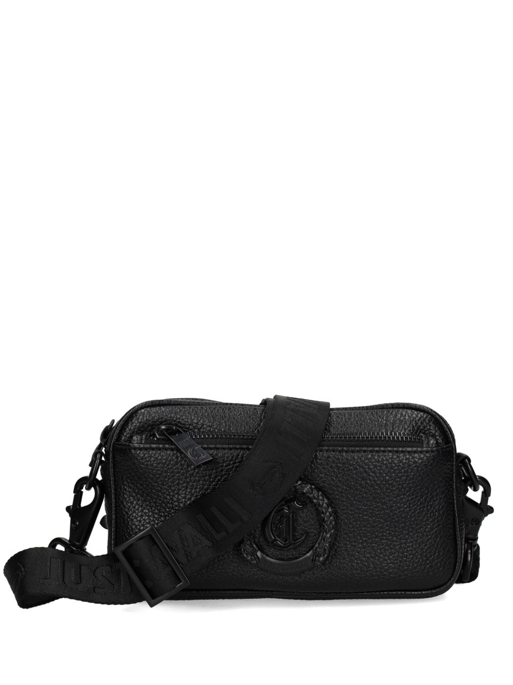 Just Cavalli logo标牌单肩包 - 黑色