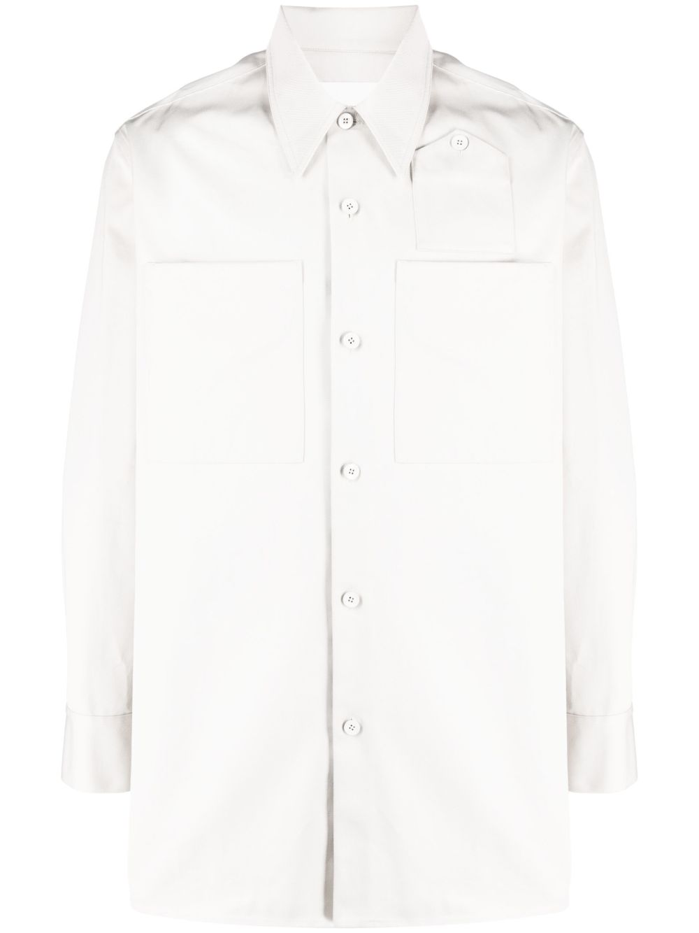 Jil Sander 贴袋棉衬衫 - 灰色