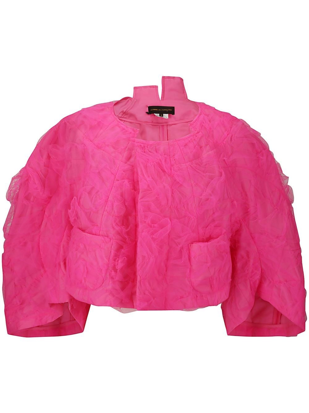Comme Des Garçons 薄纱层搭设计短款夹克 - 粉色