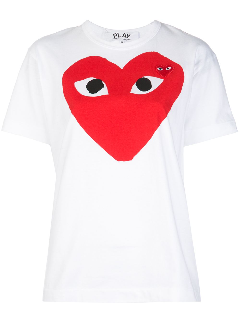 Comme Des Garçons Play 弹力针织心形logo T恤 - 白色