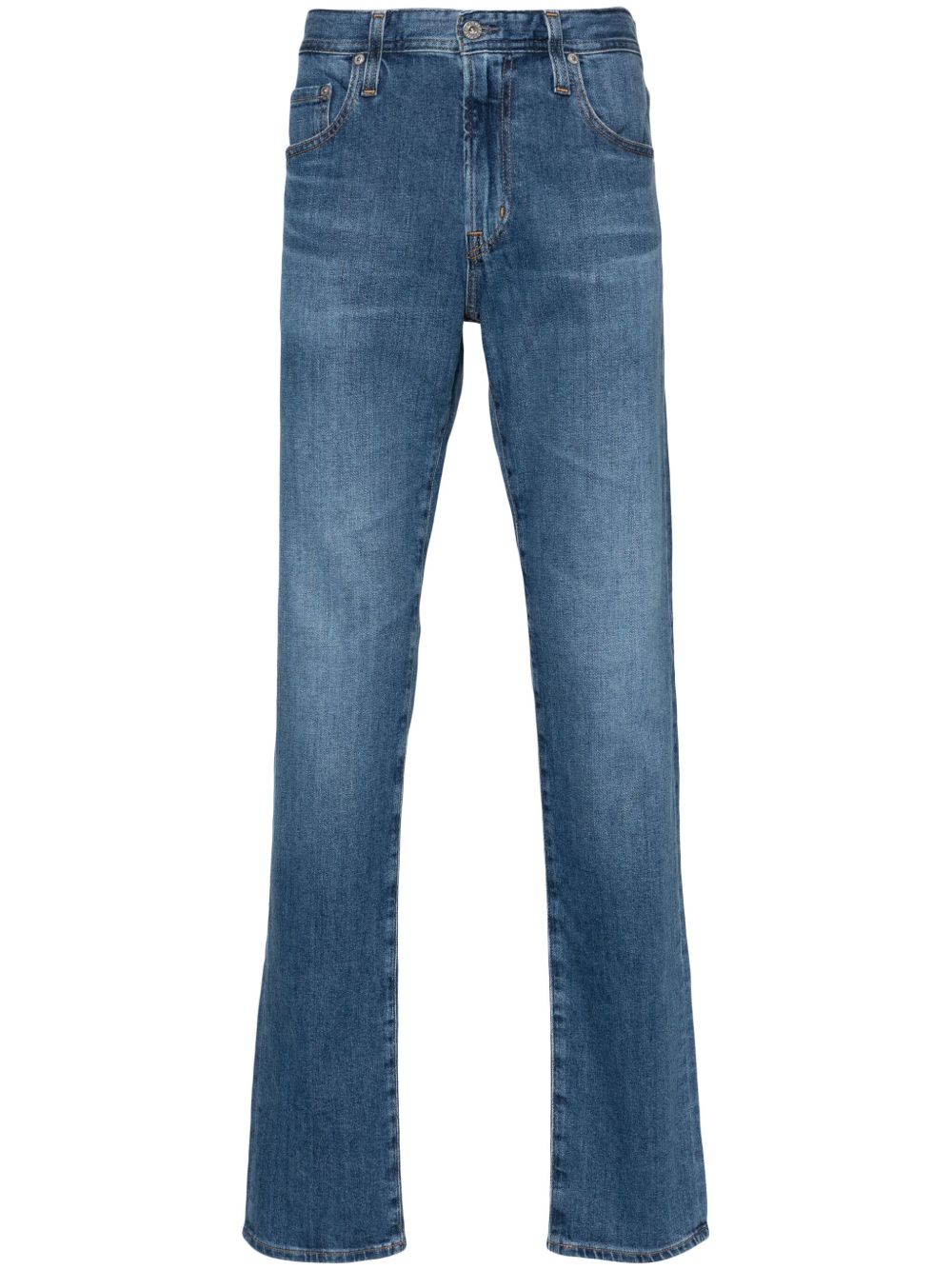 AG Jeans Tellis 标贴直筒牛仔裤 - 蓝色