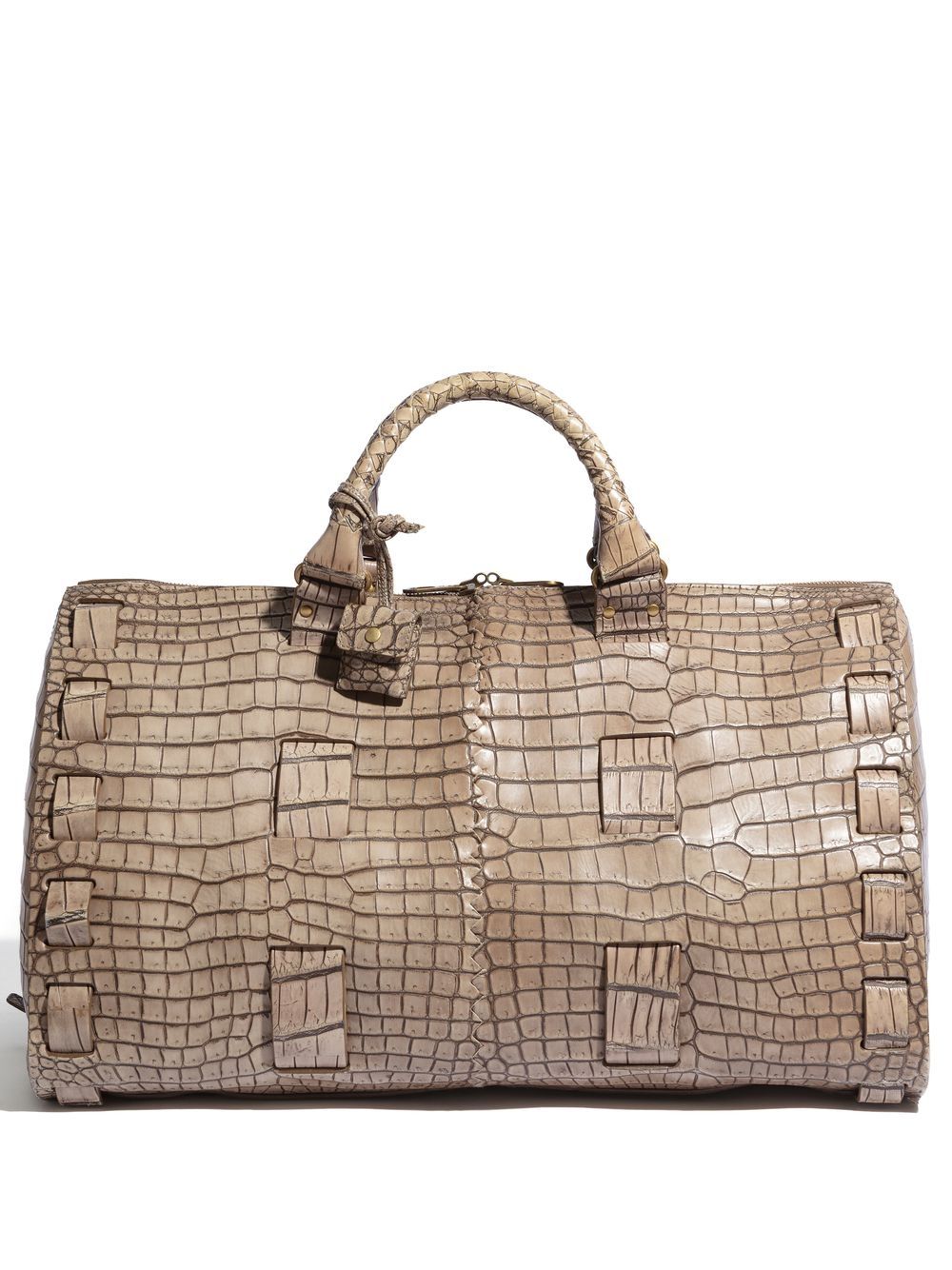 Bottega Veneta Pre-Owned Weekend 仿鳄鱼纹效果旅行包 - 中性色