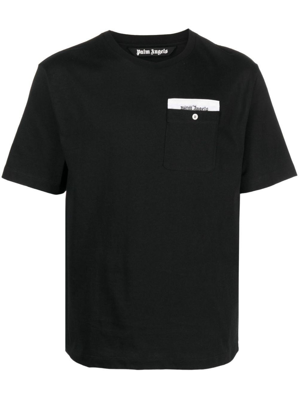 Palm Angels logo织带棉T恤 - 黑色