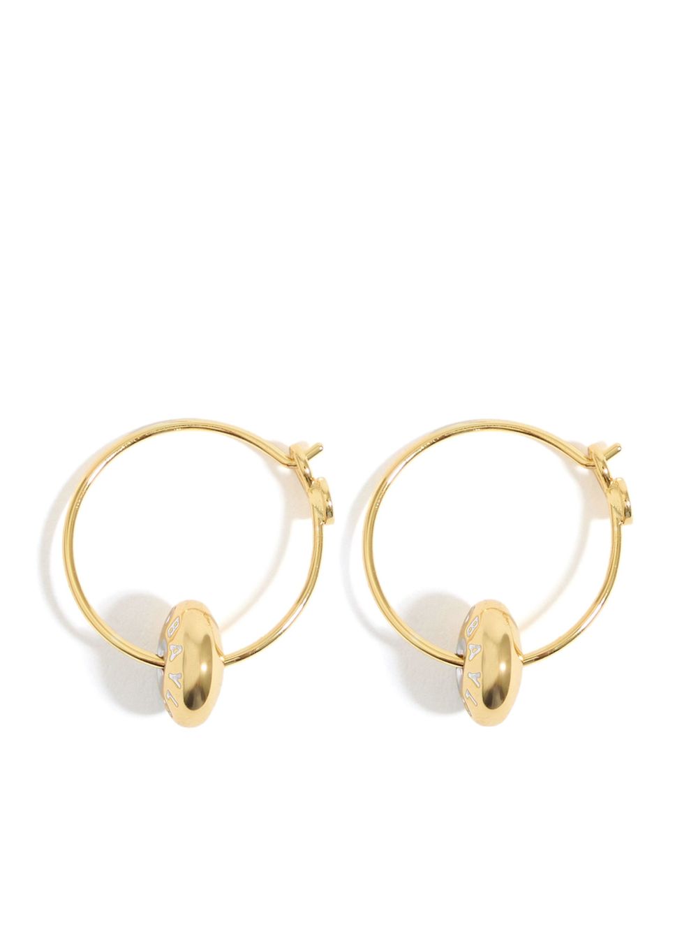 Bimba y Lola logo吊饰圈形耳环 - 金色