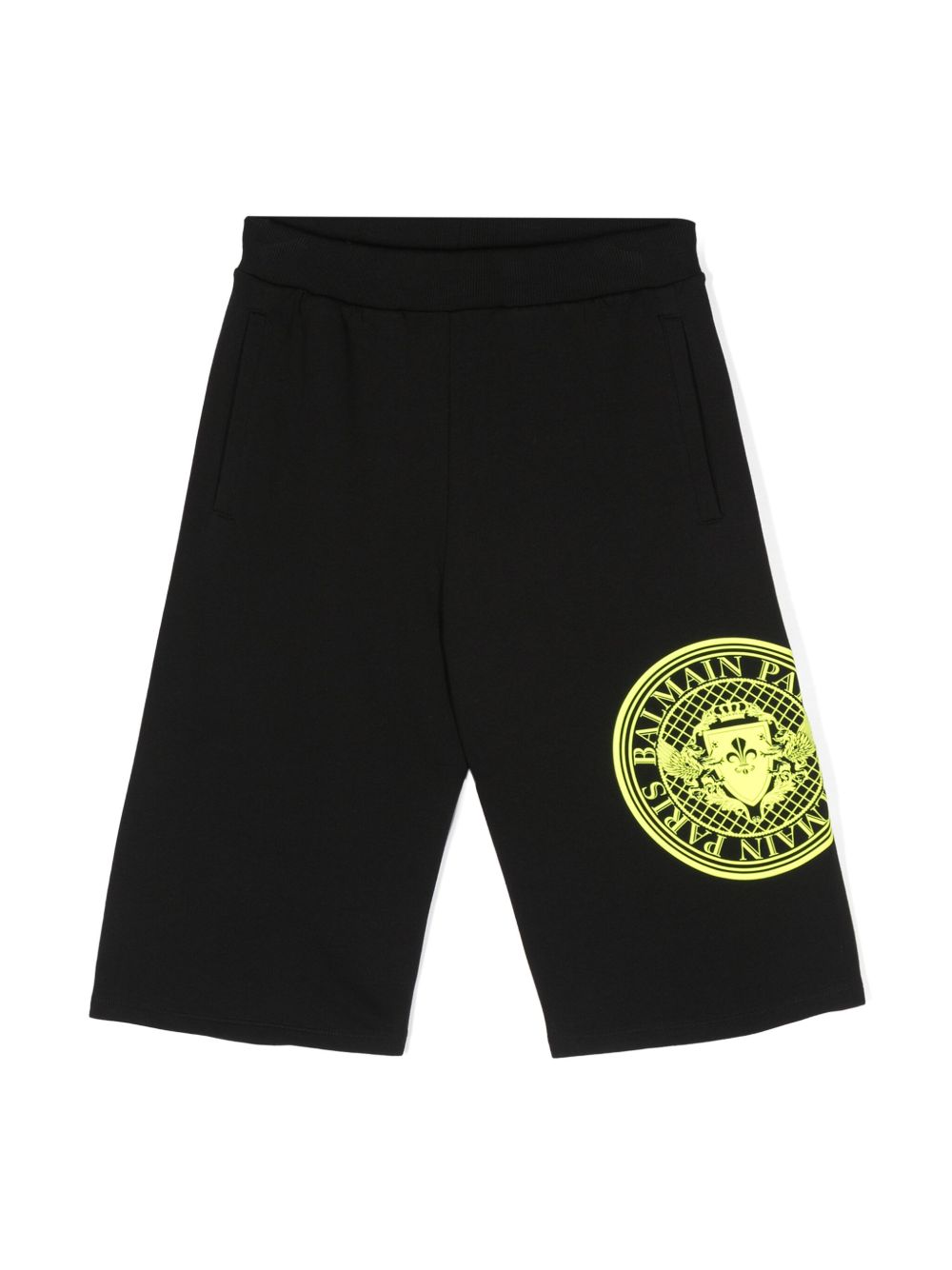 Balmain Kids Coin logo棉短裤 - 黑色