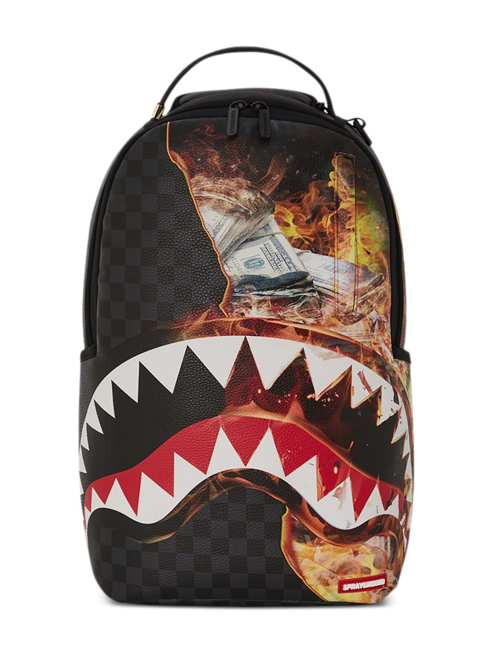 sprayground kid Shark Check 双肩包 - 黑色