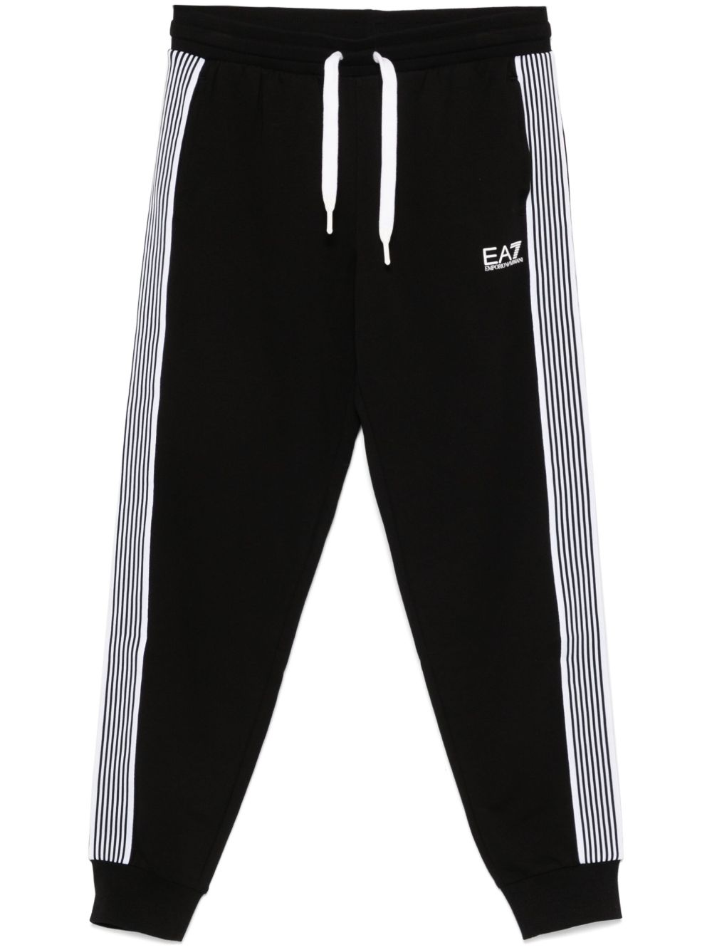 Ea7 Emporio Armani 侧条纹运动裤 - 黑色