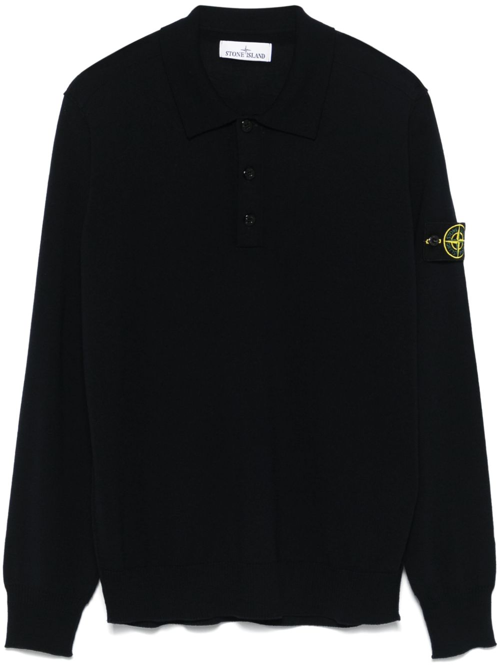 Stone Island 初剪羊毛polo领上衣 - 蓝色