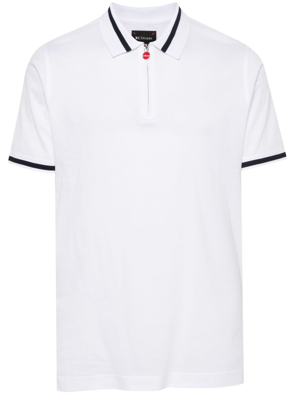 Kiton 拉链棉polo衫 - 白色