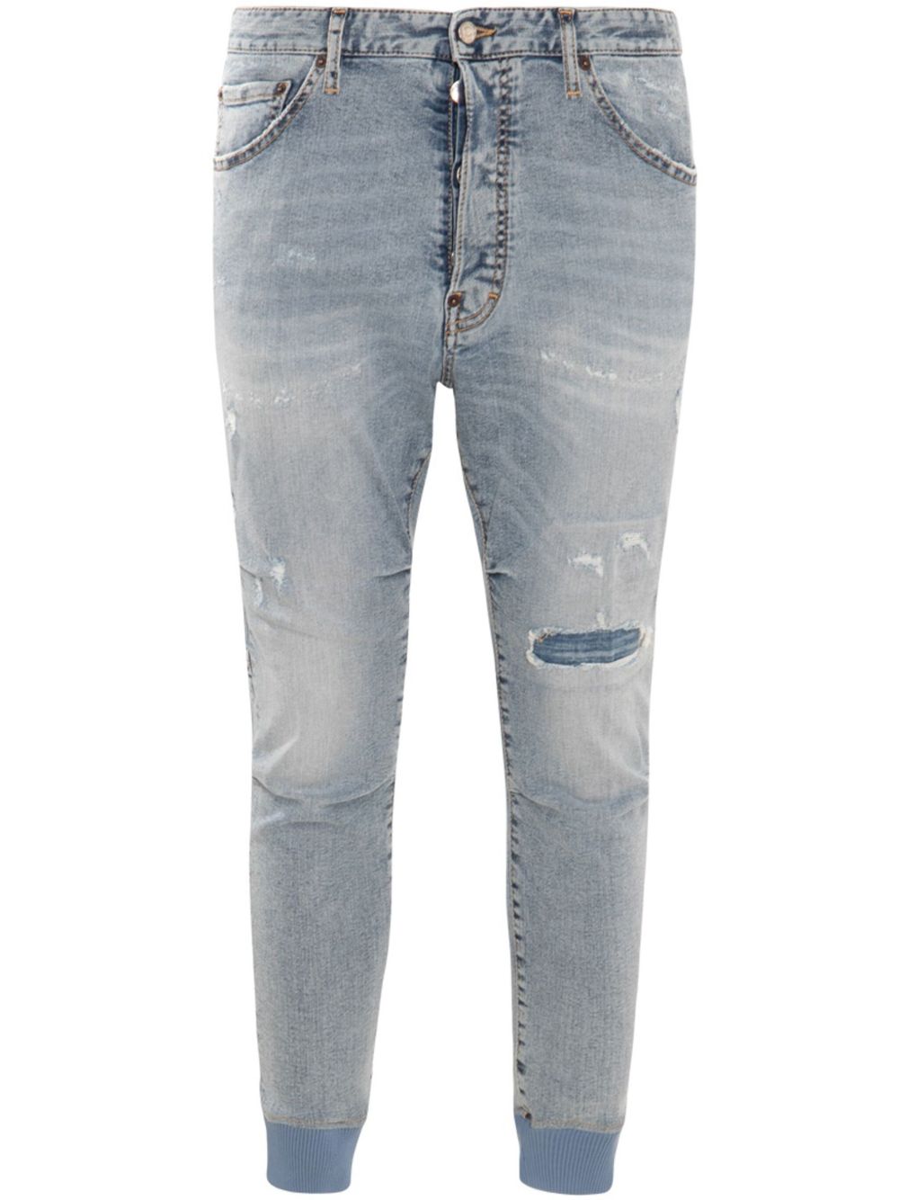 DSQUARED2 仿旧紧身牛仔裤 - 蓝色