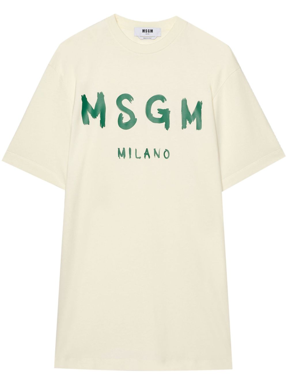 MSGM Brushstroke logo棉连衣裙 - 中性色