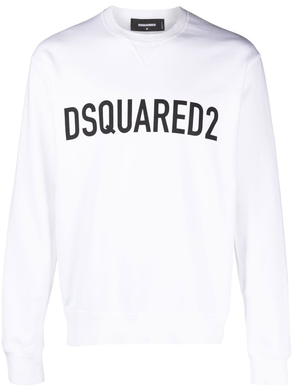 DSQUARED2 logo印花圆领卫衣 - 白色