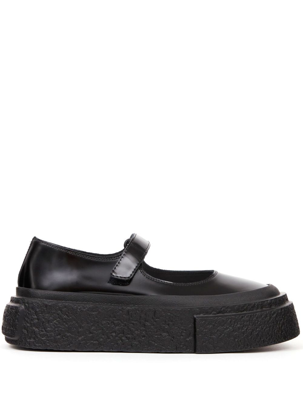 MM6 Maison Margiela 数字图案皮质芭蕾平底鞋 - 黑色