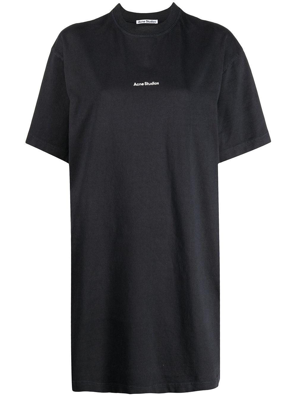 Acne Studios logo印花T恤式连衣裙 - 灰色