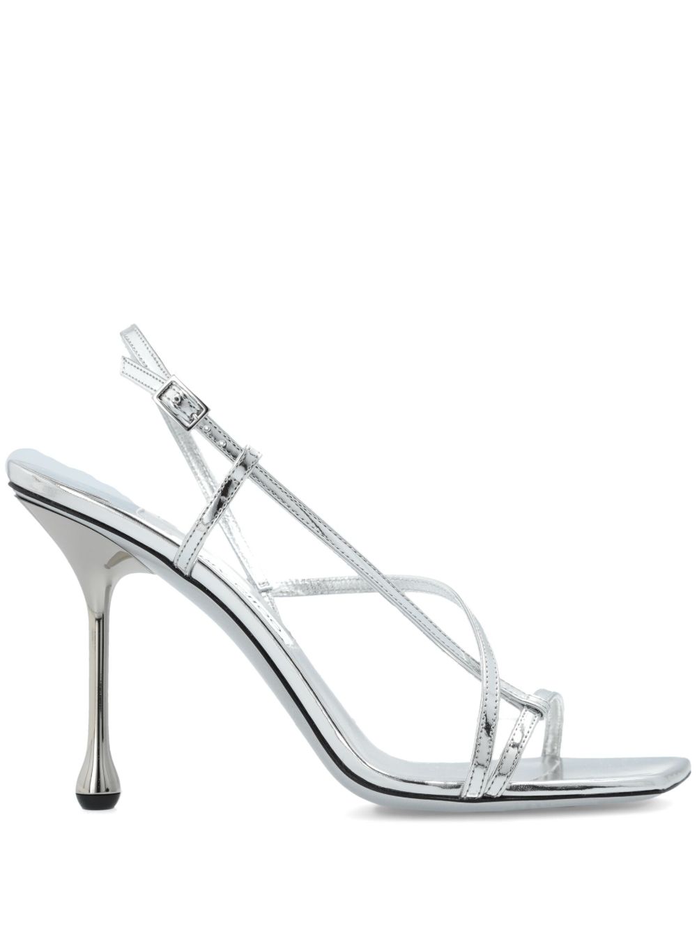 Jimmy Choo Etana 95 金属感凉鞋 - 银色