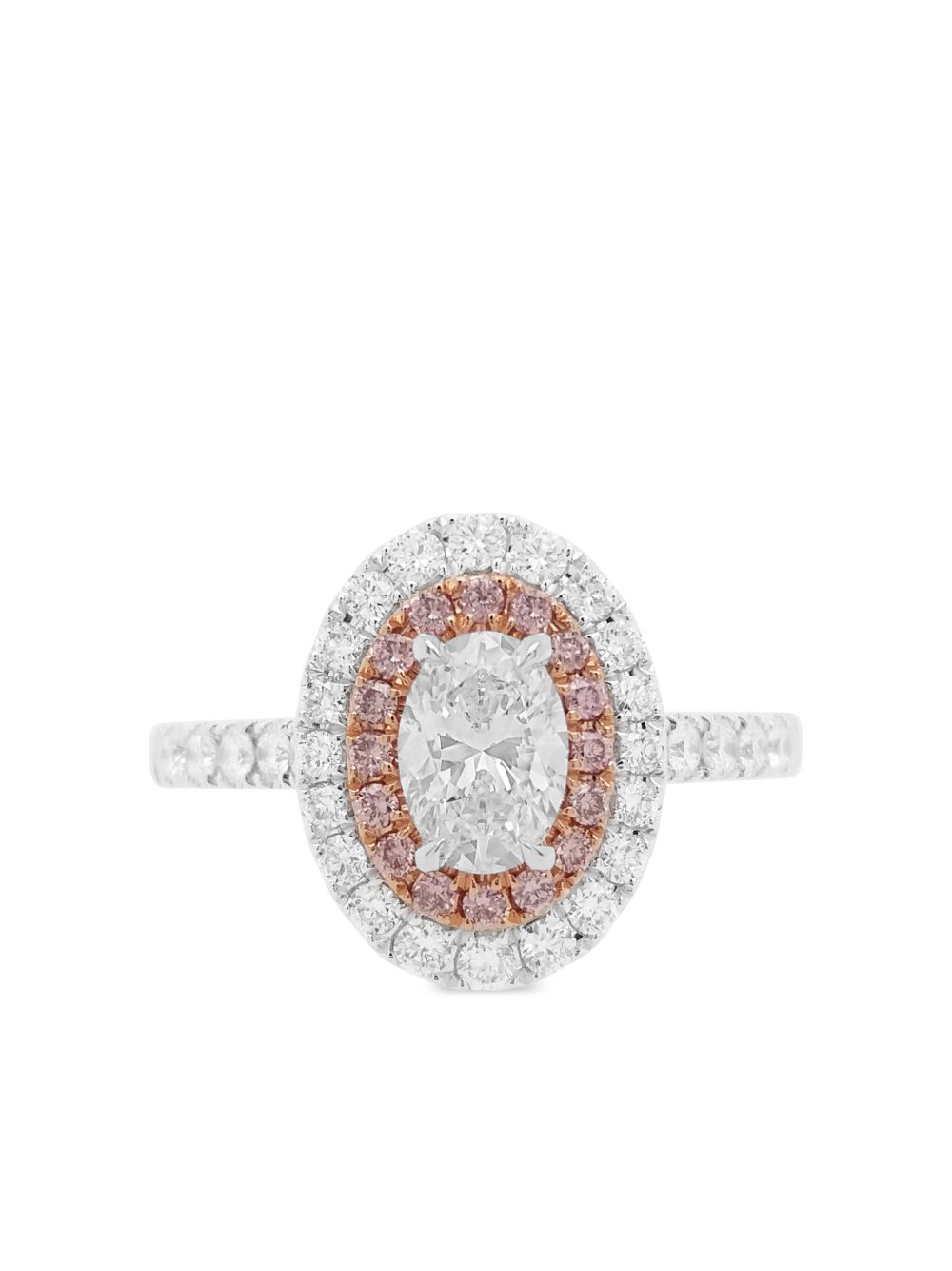 HYT Jewelry 18K白金钻石戒指 - 粉色