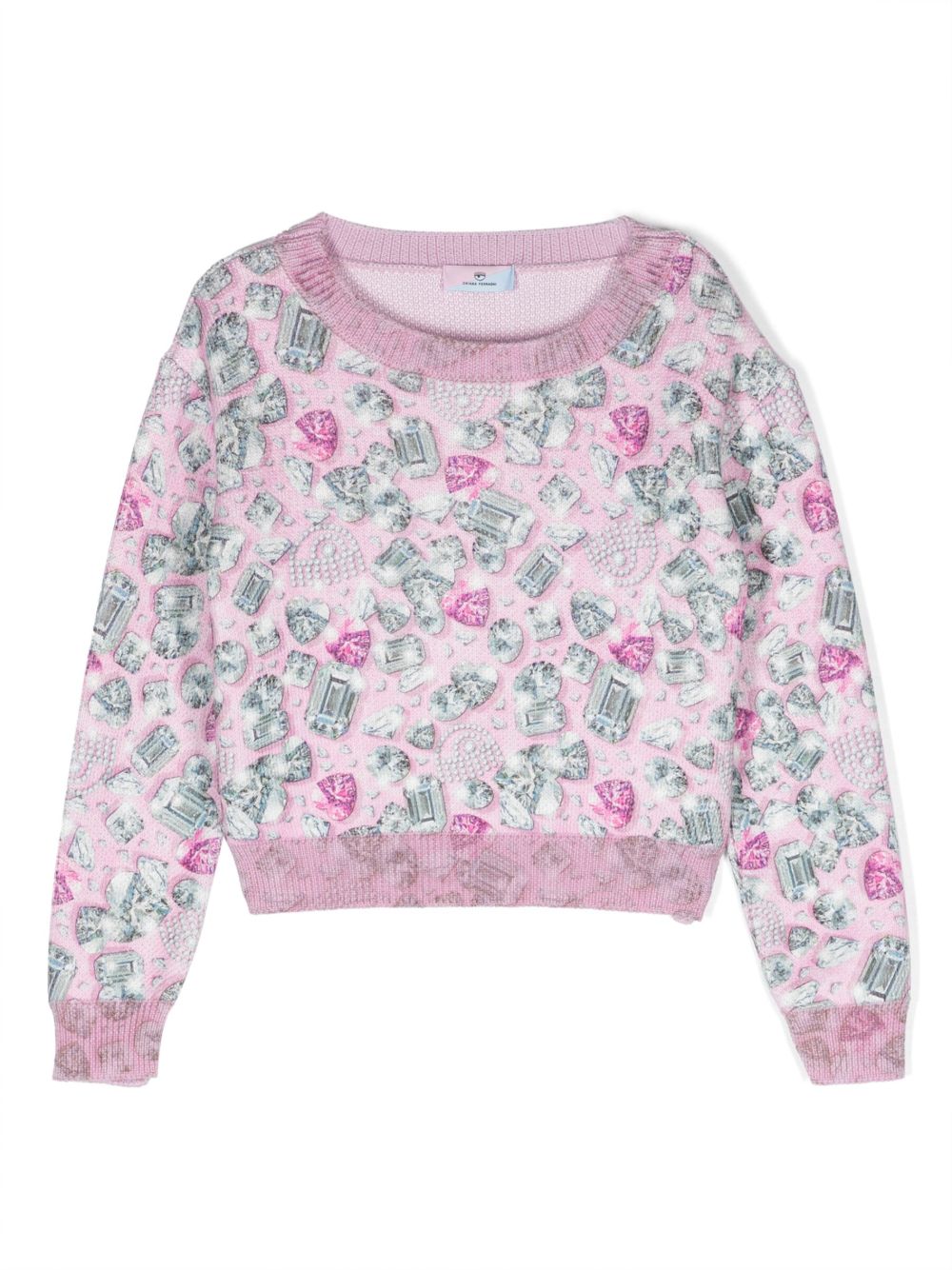 Chiara Ferragni Kids 提花图案毛衣 - 粉色