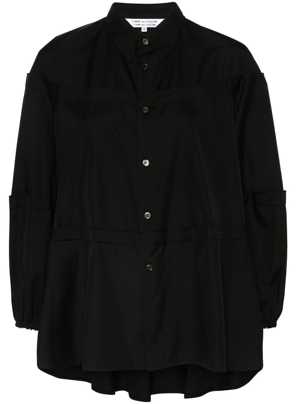 Comme Des Garçons Comme Des Garçons 毛边棉衬衫 - 黑色