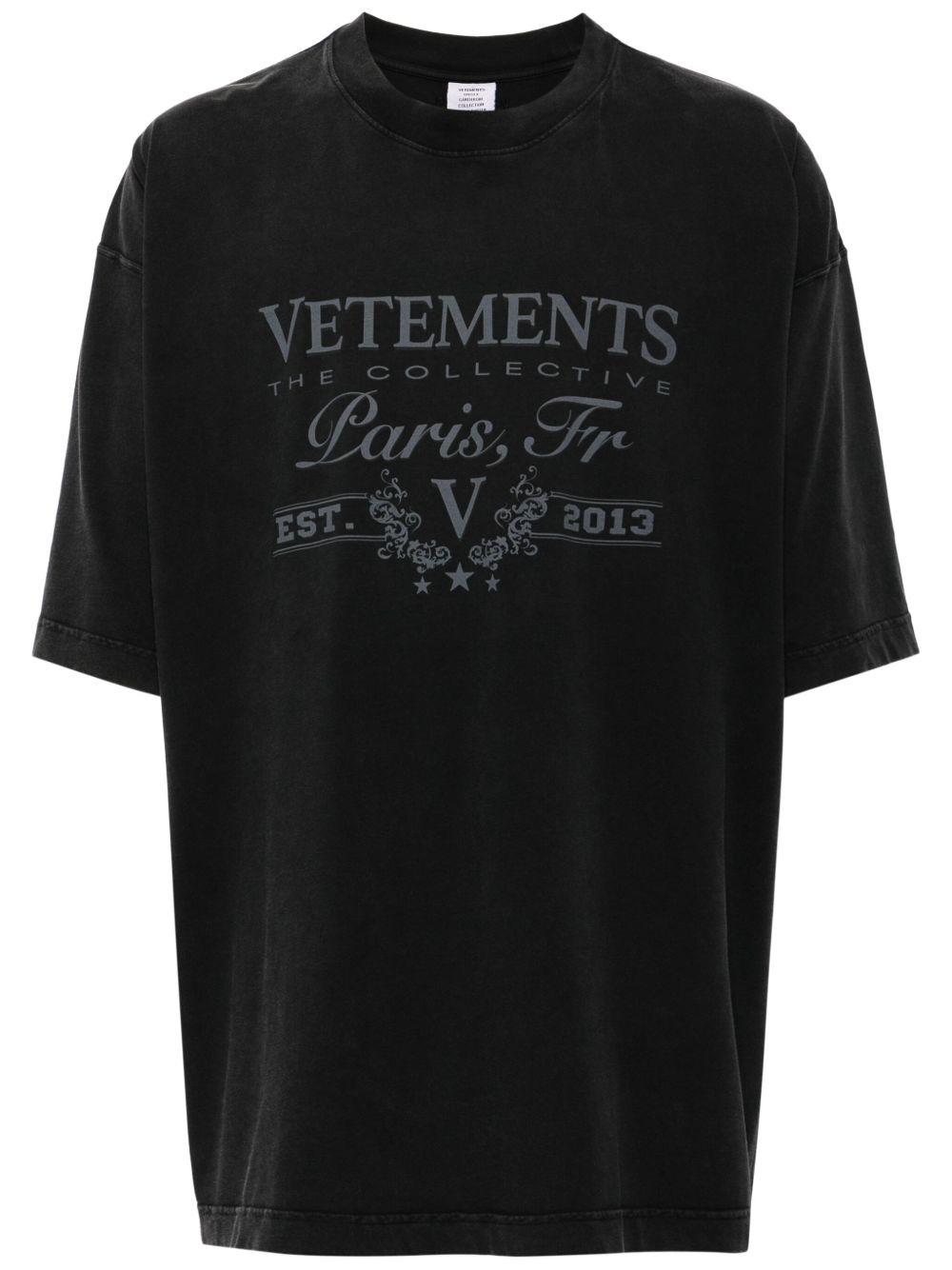 VETEMENTS logo印花棉T恤 - 黑色