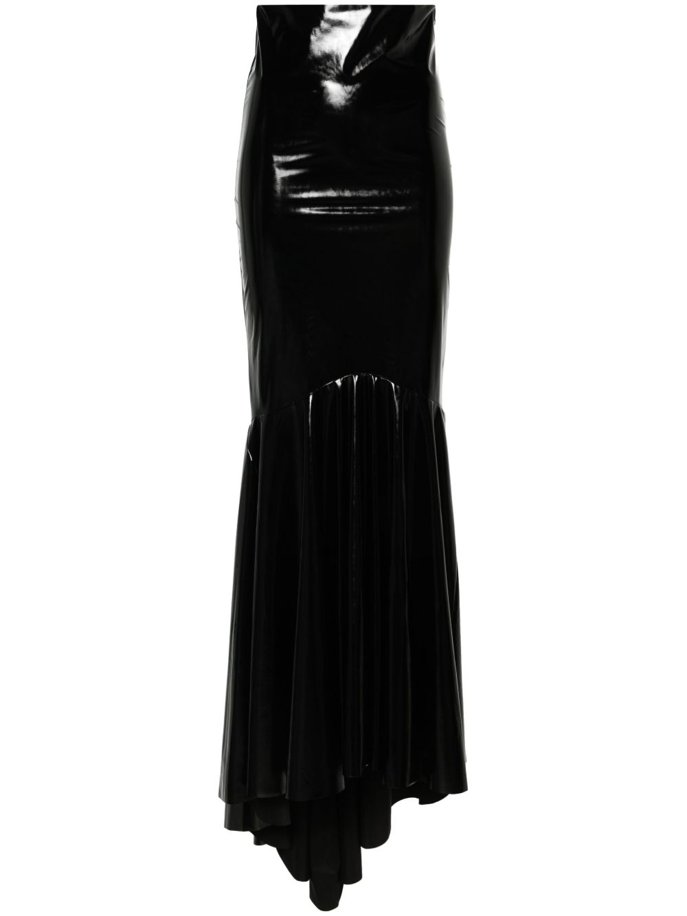 Atu Body Couture 亮面效果超长半身裙 - 黑色